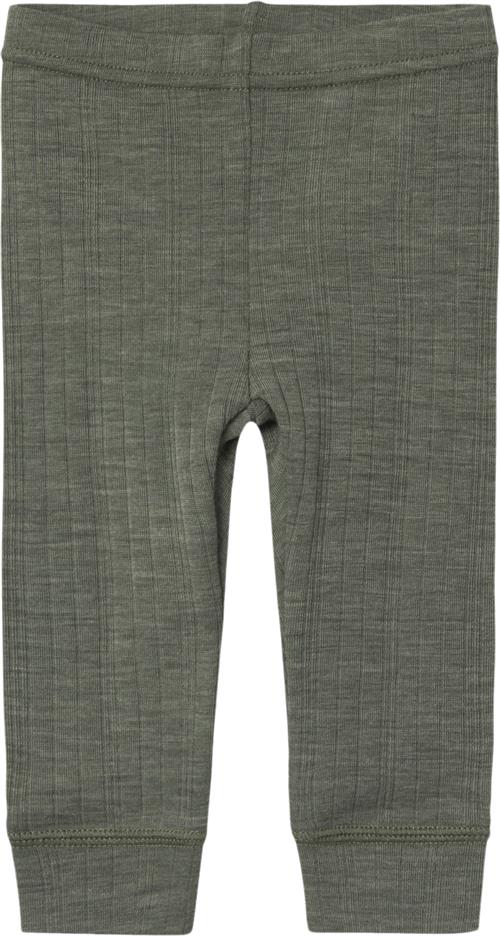 Name It Nbmwang Wool Needle Longjohn Solid Str 68 - Mulled Basil Leggings hos Magasin