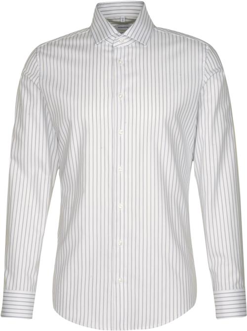 Seidensticker Business Shirt Slim Long Sleeve Kentcollar Stripes Mand Blue Langærmede Skjorter Str 44 - Bomuld hos Magasin