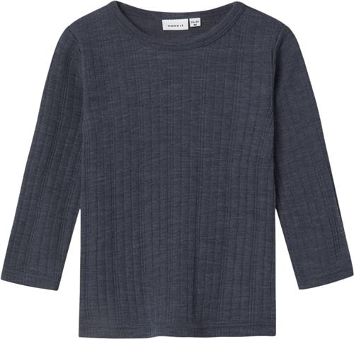 Name It Nmmwang Wool Needle LS TOP Solid NO Str 98 - Ombre Blue Langærmede T-shirts hos Magasin