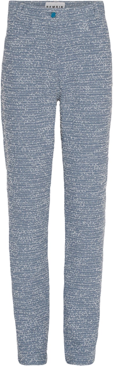 REMAIN Bold Weave Straight Pants Kvinde Riviera Comb. Bukser Med Lige Ben Str 42 - hos Magasin