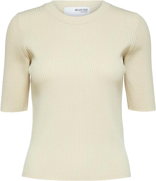 Selected Femme Slfmala 2/4 Knit Oneck B Noos Kvinde Birch Kortærmet Strik Str L - hos Magasin