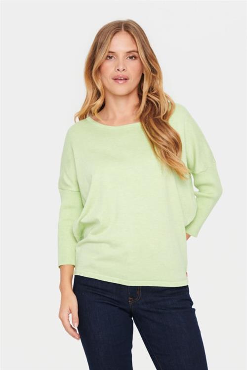 Saint Tropez A2561, Milasz Rneck Pullover Kvinde Seedling Melange Sweaters Casual Fit Str L - hos Magasin