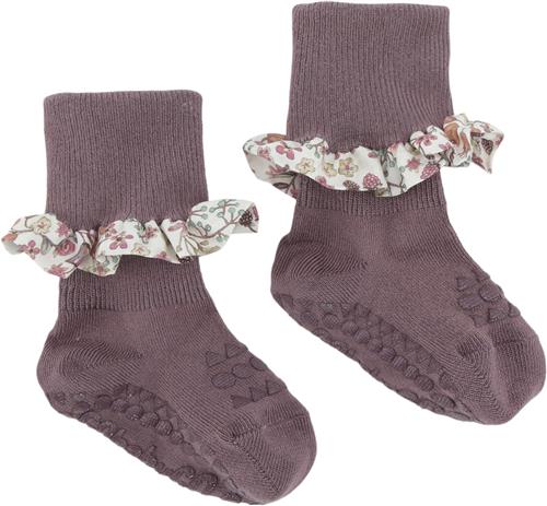 Se GoBabyGo Nonslip Socks - Bamboo / Liberty Str 2-3y (size - Misty Plum / Donn Strømper Bomuld hos Magasin ved Magasin