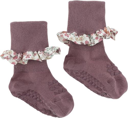 Se GoBabyGo Nonslip Socks - Bamboo / Liberty Str 3-4y (size - Misty Plum / Donn Strømper Bomuld hos Magasin ved Magasin