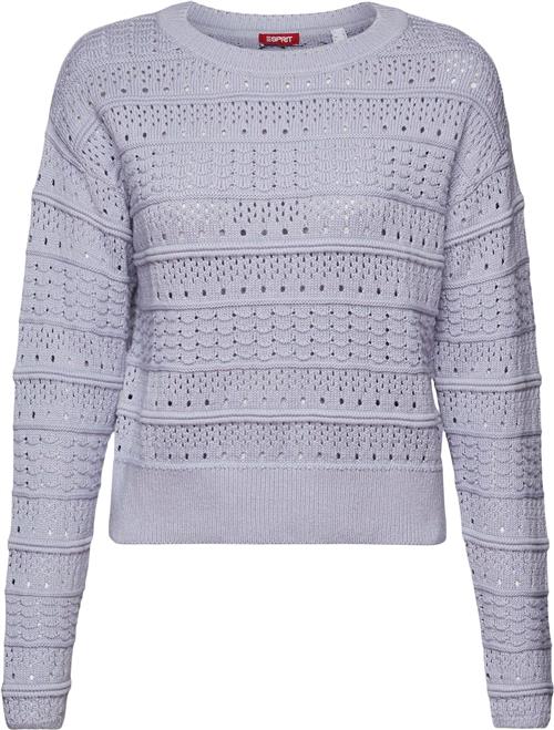 Esprit Boatneck str sw Kvinde Light Blue Lavender Sweaters Str S - hos Magasin