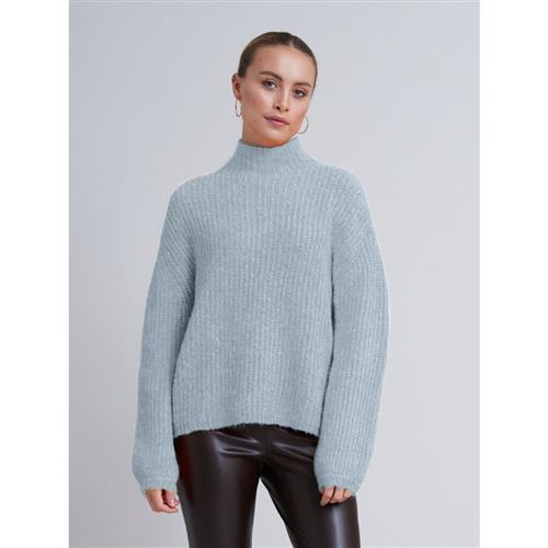 Bruuns Bazaar Syringabbrika Knit Kvinde Light Blue Sweaters Str L - Uld hos Magasin