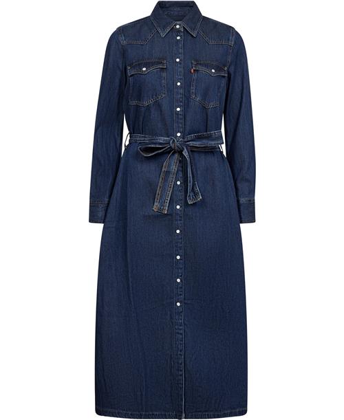 Levi's Quinney Denim Dress Gold Dust Kvinde Mørkeblå Maxi Kjoler Str L Denim - hos Magasin