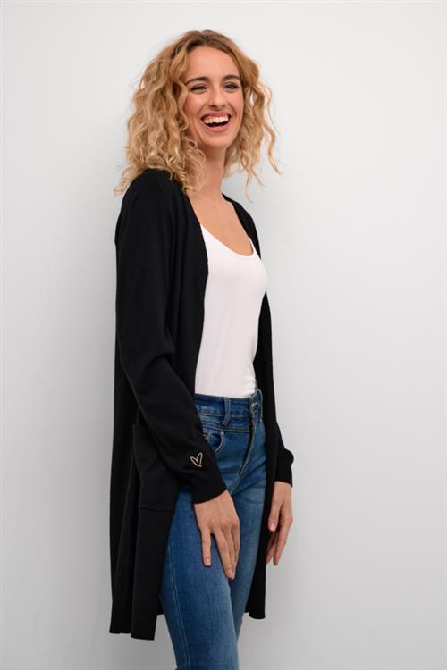 Se Cream Crdela Long Cardigan Kvinde Pitch Black Cardigans Str XXL - hos Magasin ved Magasin