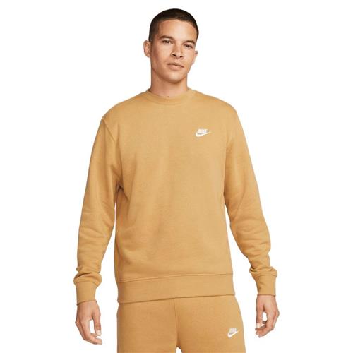 Se Nike Club Crewneck Mand Elemental Gold/white Sweatshirts Str S - Bomuld hos Magasin ved Magasin