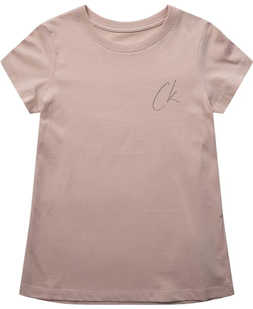 Calvin Klein CK Signage Slim SS Tshirt Str 14 - Peach Whip Kortærmede T-shirts hos Magasin