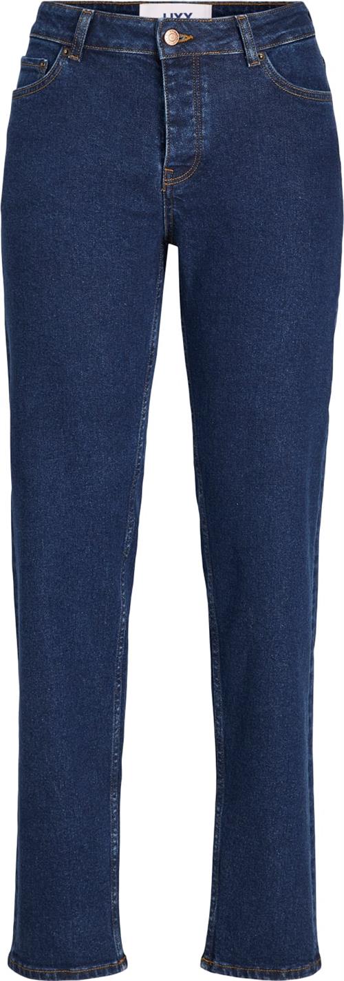 JJXX Jxseoul Straight MW Cc3001 Noos Kvinde Dark Blue Denim Straight Jeans Str "28/""34" - hos Magasin