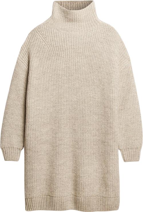 Superdry Chunky RIB Knit Jumper Dress Kvinde Light Grey Twist Midi Kjoler Str S - hos Magasin