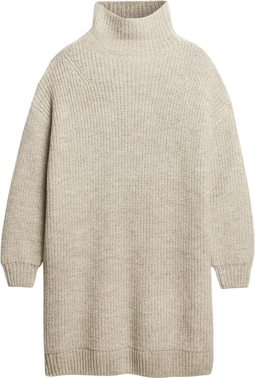 Superdry Chunky RIB Knit Jumper Dress Kvinde Light Grey Twist Midi Kjoler Str L - hos Magasin