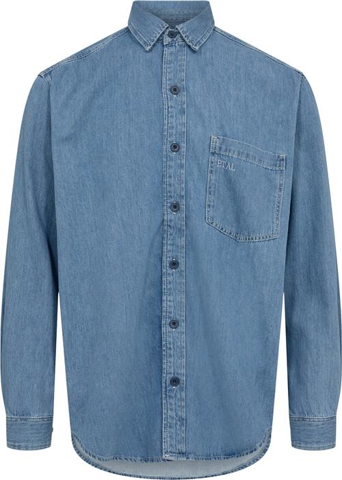 ET AL 4356 Denim Shirt Kvinde Vintage Blue Denimskjorter Str XXL Denim - hos Magasin