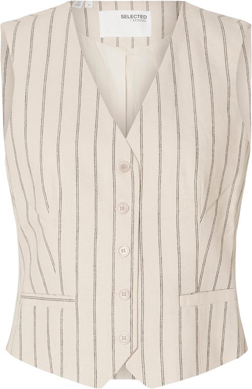 Selected Femme Slftaniahilda Vest PIN Stripe Kvinde Sandshell/pin Stripe Veste Str 40 - hos Magasin