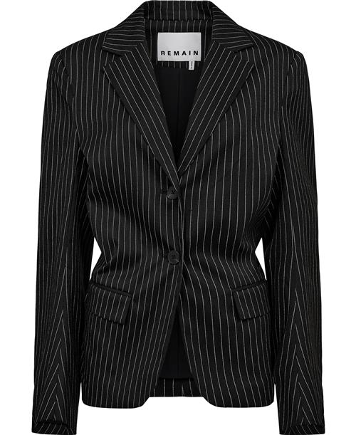 Se REMAIN Drapy Striped Blazer Kvinde Black Comb. Blazere Str 34 - hos Magasin ved Magasin