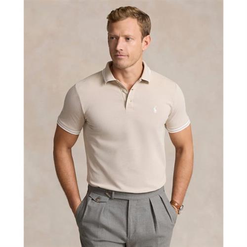 Polo Ralph Lauren Stretch Meshssl-psh Mand Coastal Beige/white Kortærmede Poloer Str S - hos Magasin