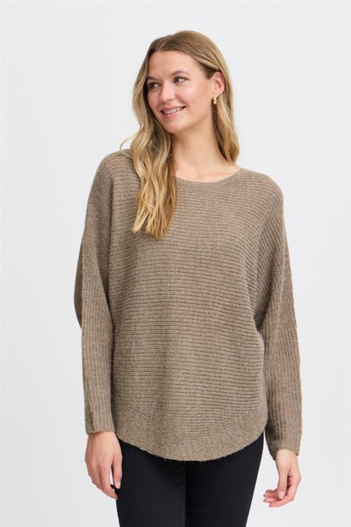 Fransa Freretta PU 3 Kvinde Walnut Melange Sweaters Loose Fit Str XL - hos Magasin