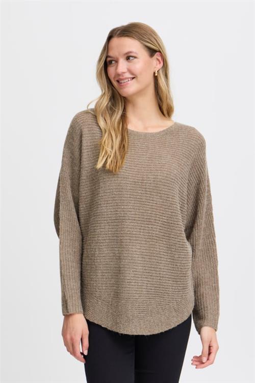 Fransa Freretta PU 3 Kvinde Walnut Melange Sweaters Loose Fit Str M - hos Magasin