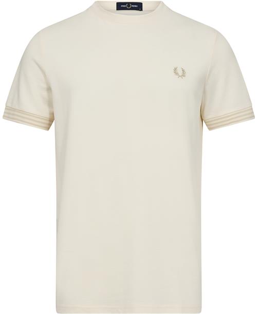 Fred Perry M7707 Mand Ecru Kortærmede T-shirts Str XL - Bomuld hos Magasin