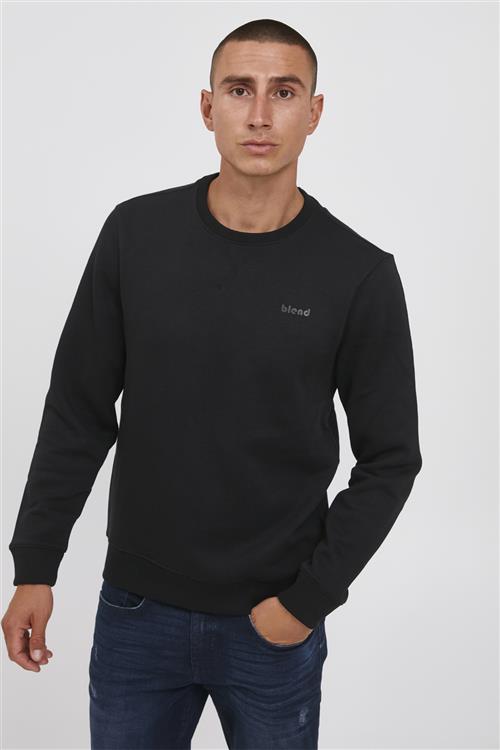 Se Blend Bhdownton Crew Neck Sweatshirt Regu Mand Black Sweatshirts Str S - hos Magasin ved Magasin