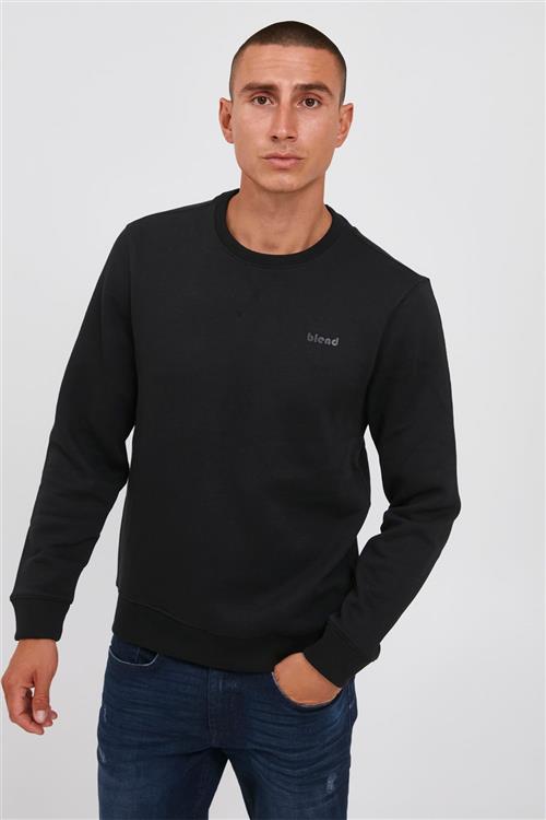 Se Blend Bhdownton Crew Neck Sweatshirt Regu Mand Black Sweatshirts Str XXL - hos Magasin ved Magasin