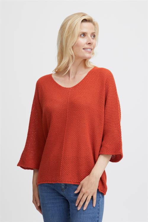 Se Fransa Fxreta Knit Blouse Kvinde Terra Cotta Sweaters Str M/L - hos Magasin ved Magasin