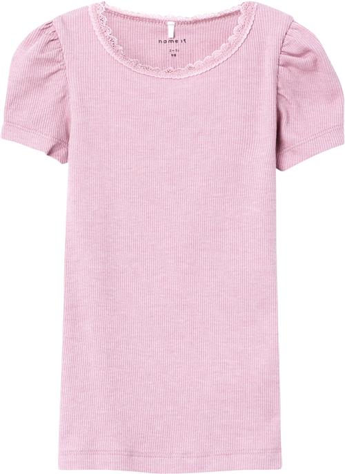 Name It Nmfkab SS TOP Noos Str 110 - Parfait Pink Kortærmede T-shirts hos Magasin