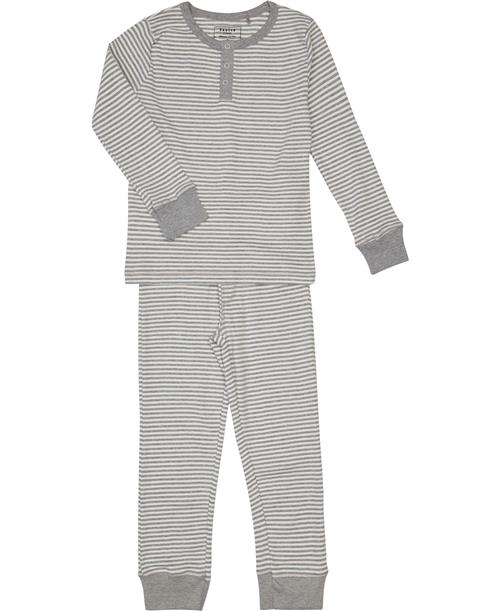 Magasin du Nord Collection Magasin Laurits 1G+2G Str 2 ÅR / 92 CM Light Grey Mel / Star White Stripe Nattøj Bomuld