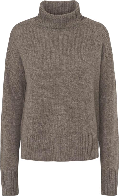 O'TAY Merle Jumper Kvinde Brownstone Rullekraver Str L - hos Magasin