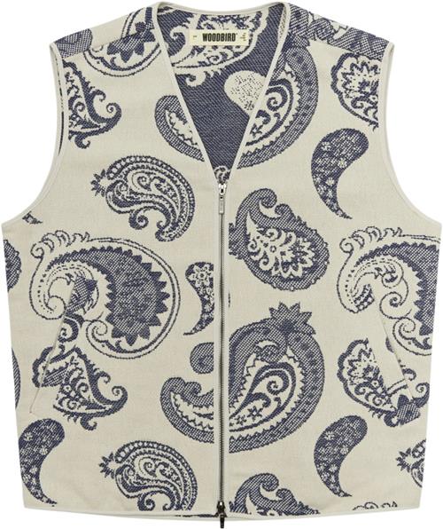 Woodbird Wbdong Paisley Vest Mand Cobalt Blue Veste Str S - hos Magasin