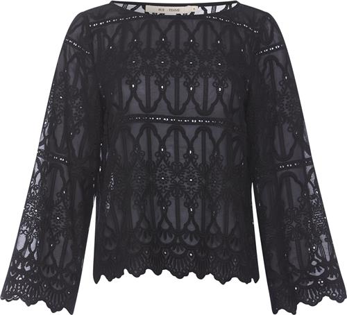 Se Rue de Femme ¤ Colette Blouse RdF ¤ Kvinde Black Langærmede Bluser Str XS - hos Magasin ved Magasin