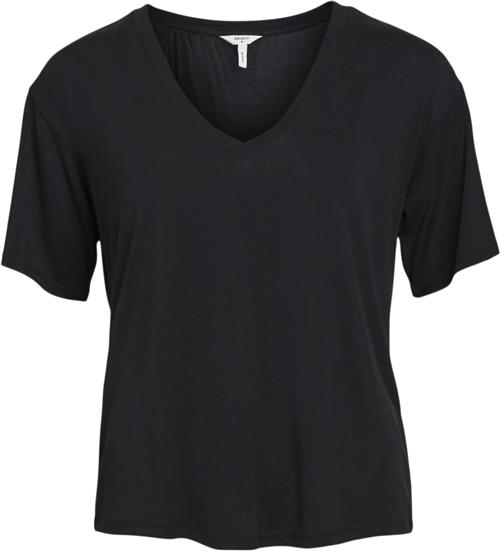 Se Object Objannie RE S/S Vneck TOP Noos Kvinde Black Kortærmede T-shirts Str L - hos Magasin ved Magasin