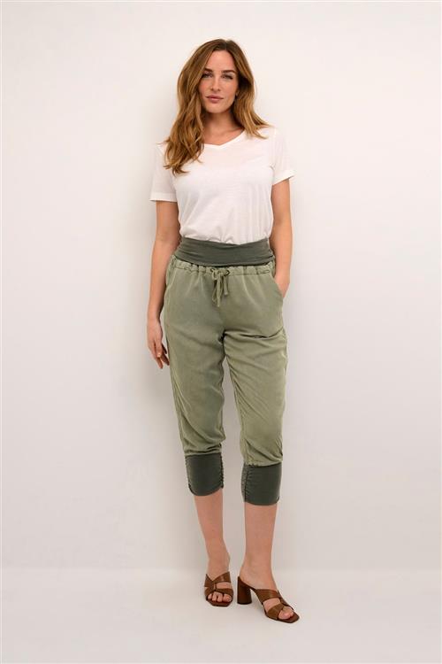 Cream Line Pants Kvinde Oil Green Capri Bukser Str 44 - hos Magasin