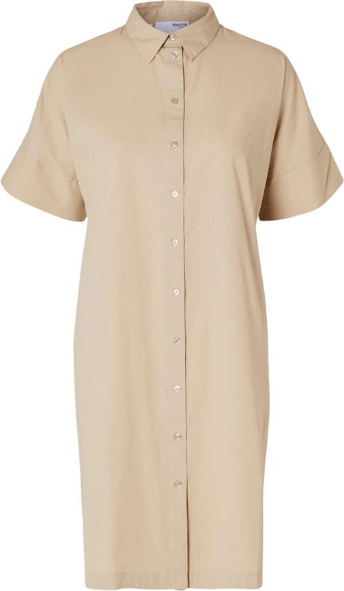 Selected Femme Slfblair 2/4 Short Shirt Dress Noos Kvinde Humus Korte Kjoler Str 38 - hos Magasin