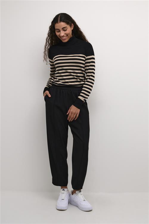 Kaffe Kasigna Cropped Pants Kvinde Black Deep Bukser Med Lige Ben Str 46 - hos Magasin