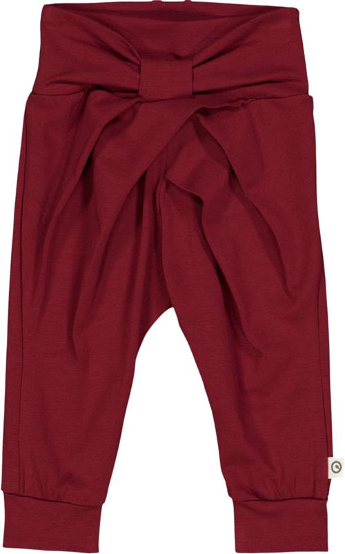 Müsli by Green Cotton Cozy me bow Pants Baby Str 92 - Cabernet Bukser Bomuld hos Magasin