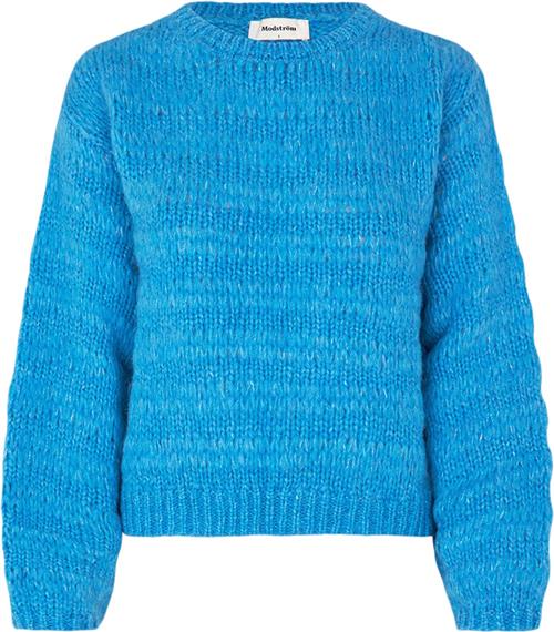 Modström Grovermd Oneck Kvinde Bonnie Blue Sweaters Str L - Uld hos Magasin