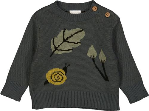 Müsli by Green Cotton Forest Knit Sweater Baby Str 80 - Balance Green Strik Bomuld hos Magasin