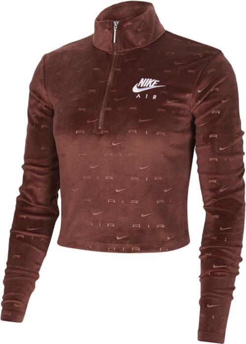 Se Nike air Velour 1/4zip Long-sleeve top Kvinde Orange Sweatshirts Str XS Velour - hos Magasin ved Magasin