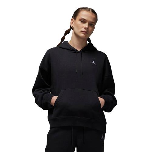 Nike Jordan Brooklyn Fleece Kvinde Black/white Hættetrøjer Str XL - Bomuld hos Magasin