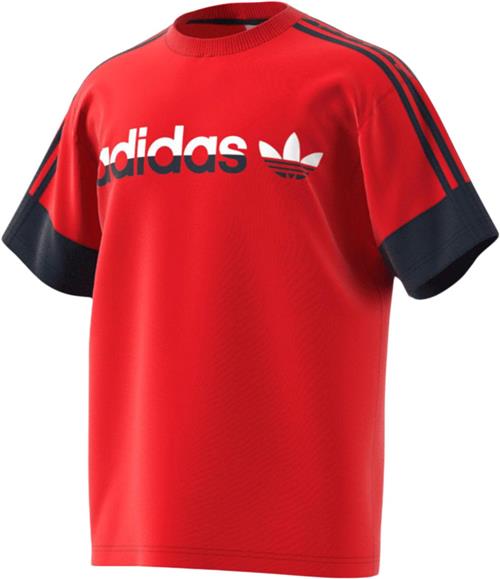 adidas 3 Stripe Split Mand Red Kortærmede T-shirts Str XS - Bomuld hos Magasin