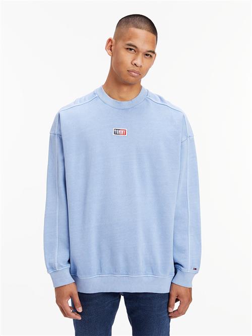 Se Tommy Hilfiger TJM Skater Timeless Tommy Crew Mand Pearly Blue Sweatshirts Str XL - Bomuld hos Magasin ved Magasin