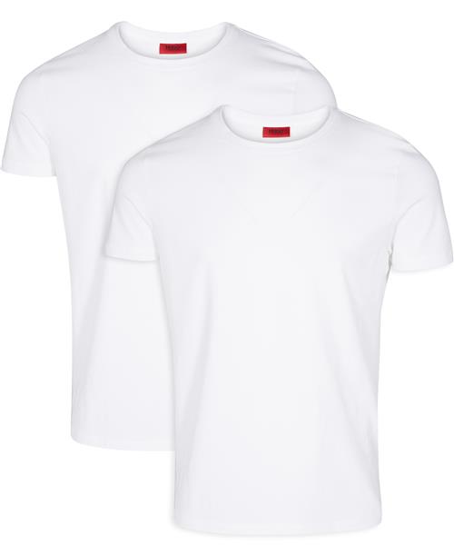 Se HUGO Hugoround 10194355 Mand Hvid Kortærmede T-shirts Str XL - hos Magasin ved Magasin