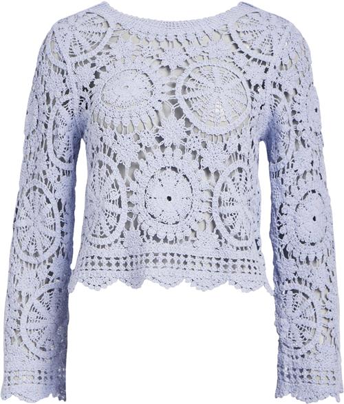 Object Objpetra L/S Knit Pullover 132 Kvinde Brunnera Blue Toppe Str S - hos Magasin