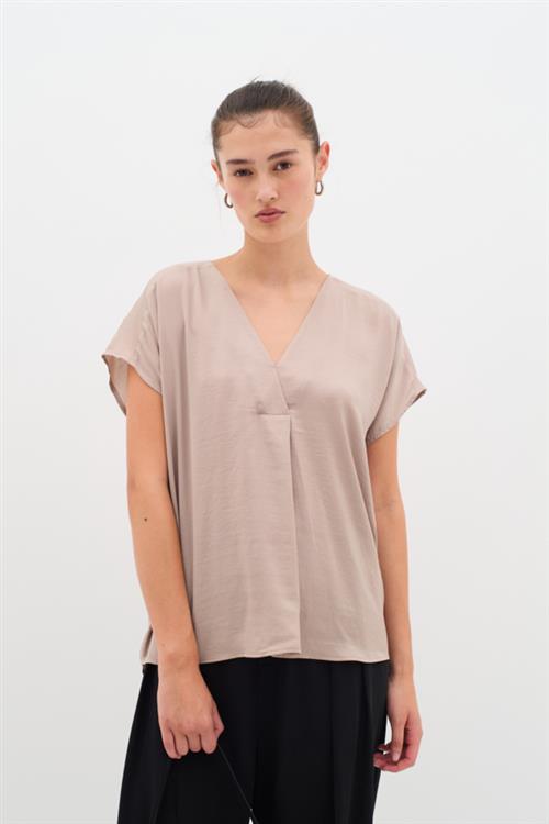 Se InWear Rindaiw Top Kvinde Clay Kortærmede Bluser Loose Fit Str 44 - hos Magasin ved Magasin