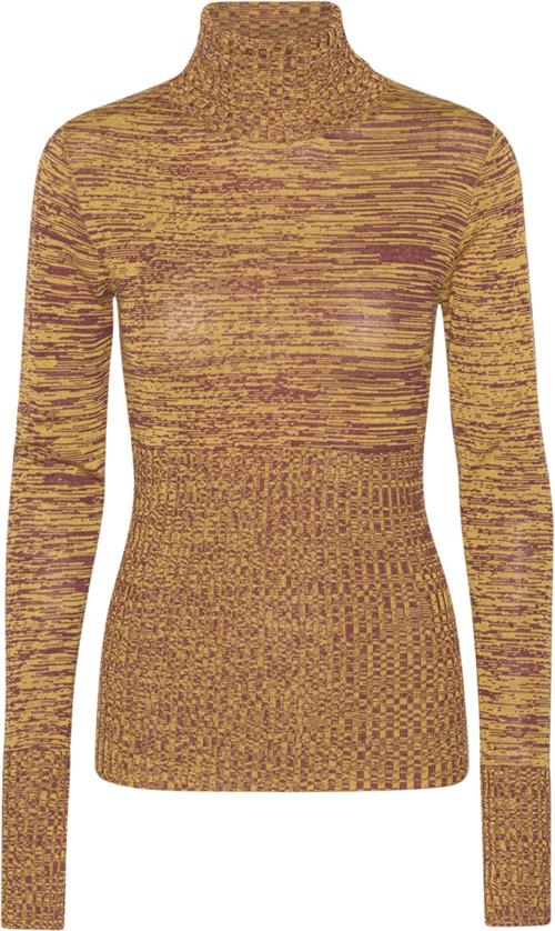 REMAIN High Rib Roll Neck Kvinde Old Gold Comb. Rullekraver Str 34 - hos Magasin