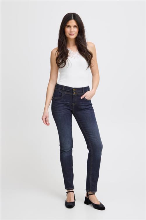 Fransa Zomal 2 Jeans Denim Kvinde (Noos) Indigo Blue Denim Skinny Jeans Regular Fit Str 46 Denim - hos Magasin