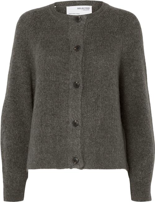 Selected Femme Slflulu LS Knit Short Cardigan B NO Kvinde Grå Cardigans Str S - hos Magasin