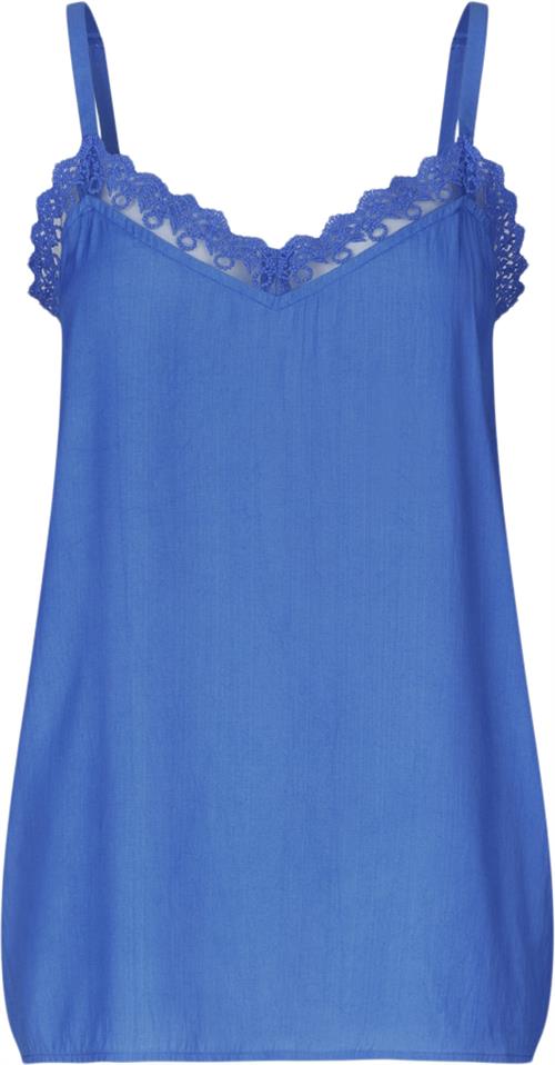 Lollys Laundry Vianell Top SL Kvinde Blue Tanktoppe Regular Fit Str XL - hos Magasin